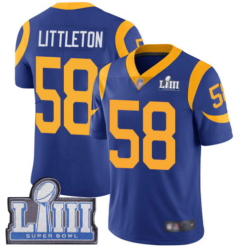 Los Angeles Rams Limited Royal Blue Men Cory Littleton Alternate Jersey NFL Football 58 Super Bowl LIII Bound Vapor Untouchable